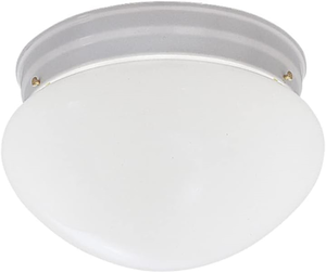 E Lighting-  (2) Sleek White Dome Ceiling Mounted Light
