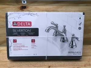lot 32 image: Delta Silverton Two Handle Widespread Bathroom Faucet
