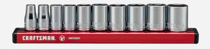 lot 37 image: CRAFTSMAN V-Series 10-Piece Metric 14-in Drive 6-point Set Shallow Socket Set Model #CMMT17500V 03282420