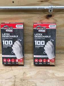 lot 125 image: Lot of 2 - Grease Monkey Disposable Latex Gloves Size Large