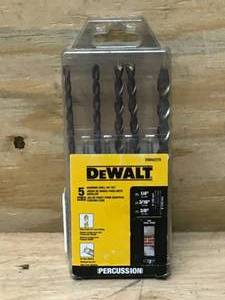 lot 118 image: DEWALT DWA5270 5-PIECE MASONRY HAMMER DRILL BIT SET