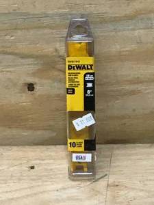 lot 132 image: DEWALT DW4811B10 6 x 18TPI RECIPROCATING SAW BLADE 10PK
