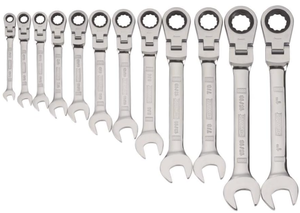 lot 115 image: DEWALT Ratcheting Wrench Set, SAE, Flexible, 12-Piece 04022474