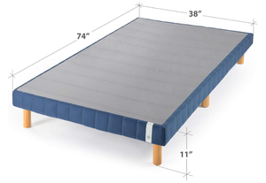 lot 154 image: Zinus Justina Navy Full Size 11 Quick Snap Standing Mattress Foundation