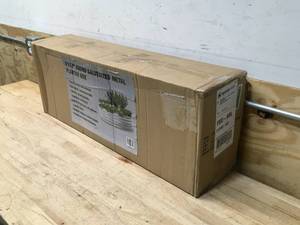 lot 185 image: 4 x 12 Round Galvanized Metal Planter Box