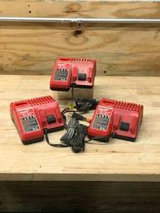 lot 193 image: Lot of 3 - Milwaukee M12 and M18 12-Volt18-Volt Lithium-Ion Multi-Voltage Battery Charger