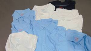 8 Pack L Girls Short Sleeve Interlock Uniform Polo Shirt - Cat & Jack