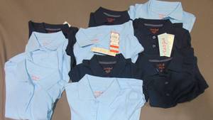 10 Pack XS Girls Short Sleeve Interlock Uniform Polo Shirt - Cat & Jack