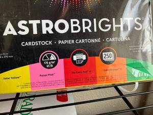 lot 87 image: Astrobrights Cardstock