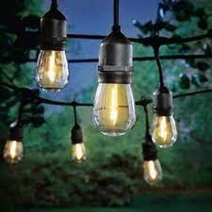lot 17 image: Hampton Bay 12-Light 24 ft. IndoorOutdoor Plug-In Incandescent Edison Bulb String Light