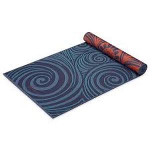lot 45 image: Gaiam Reversible Yoga Mat - (6mm) Teal Mandala Mantra