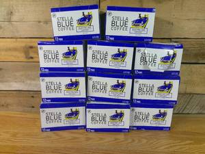 lot 4 image: Lot of 11 Stella Blue Fresh K Cup Coffee Pods Electric Avenue 100% Arabica DARK Roast 12ct-BB APR 24 24
