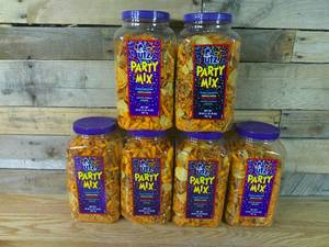 lot 15 image: Lot of 6 Utz Party Mix Barrel - 26oz-BB Nov 13 23