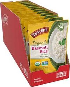 lot 40 image: 3 Cases( 12 Pack Ea) of Tasty Bite, Organic Basmati Rice, 8.8 Ounce-BB Feb 29 24