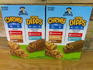 lot 41 image: Set of 2 Quaker Chewy Granola Bars and Dipps Variety Pack, 58 Count-BB Mar 23 24