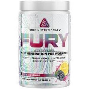 lot 56 image: Fury Version 2 Next Generation Pre-Workout - Black Lightning (20 Servings  15.8 Oz.)-BB 1125