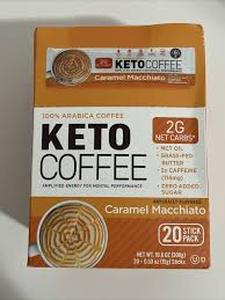 lot 57 image: The Frozen Bean - Caramel Macchiato Keto Instant Coffee Mix- BB 042024
