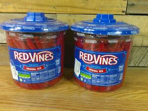 lot 51 image: Set of 2 Red Vines Licorice, Original Red Flavor Soft & Chewy Candy Twists, 3.5 lbs-BB 013024