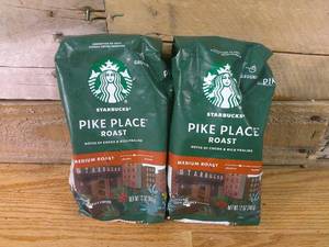 lot 92 image: Set of 2 Starbucks Ground Coffee, Medium Roast Coffee, Pike Place Roast, 100% Arabica-12 Oz-BB 0424