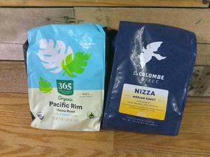 lot 89 image: Lot of 2 Whole Bean 24 oz Coffee Bags-Medium Light Roasts-BB 0124