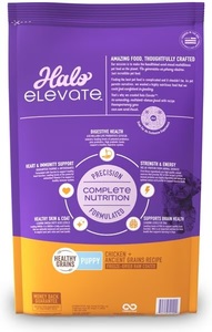 20 LBS - Halo Elevate - Healthy Grains Puppy Formula Chicken Recipe Dry Dog Food