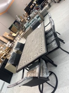 New - In Box - Members Mark - Heritage 7-Piece Patio Dining Set with Sunbrella Fabric