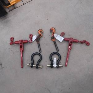 2 BRAND NEW RATCHET CHAIN BINDER, 2 NEW STRAIGHT SLEVIS, 2 CHAIN HOOKS
