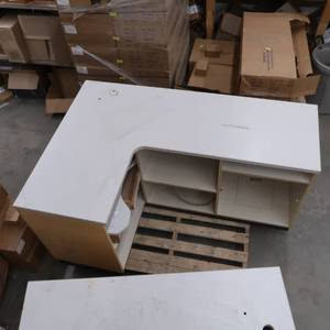 OFFICE L SHAPED WORK DESK WITH 4 OUTLET PLUG IN
