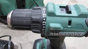 lot 30 image: Masterforce Cordless Drill with 2 Batteries and Charger