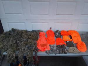 lot 9 image: Gilly Suit, Hunting Hats and Gloves