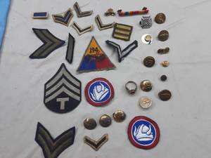 lot 28 image: Military Pins, Patches, Ring, and More (Mostly Vintage)