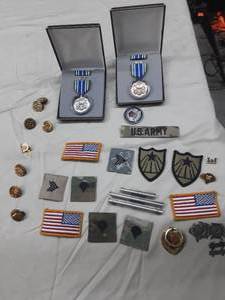 lot 29 image: Military Pins, Patches, Ring, and More (Some Vintage)