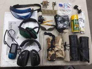 lot 60 image: Gun Socks, Locks, Ear Protection, GPS and more