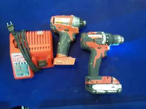 lot 75 image: Milwaukee 12 Drill Driver, Impact, Dual Charger and Battery