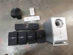 lot 91 image: RCA and Panasonic Surround Sound Speakers, Sub and Sound bar