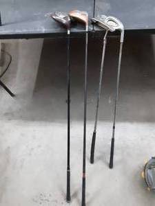lot 120 image: Ping putter, taylormade, X factor golf clubs