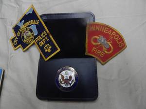 lot 32 image: National Business Council Investigator Badge and PoliceFire Patches