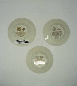 3 Vintage Chokin collector plates   24K Gold trim