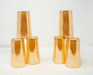 Vintage Lusterware (creamsicle orange) glasses 14 pc