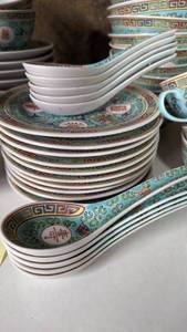 Unveiling Delicate Delights A Collection of Vintage Chinese Cups, Bowls & Matching Spoons