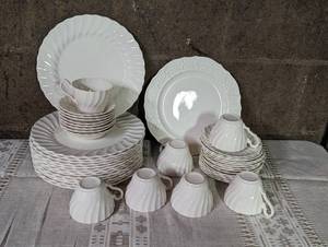 Timeless Elegance Substantial Vintage Johnson Brothers China Set (white)