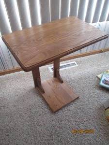 lot 42 image: Solid Wood Over the lap TV tray style end table