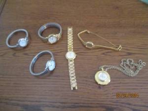 lot 49 image: Collection of Gokd and silver toned womens wrist watches