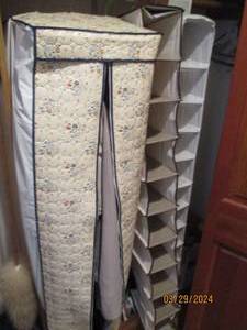 lot 100 image: Hanging Closet organizers with content