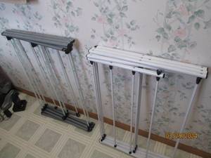 lot 108 image: Pair of (2) metal framed accordian style folding drying racks