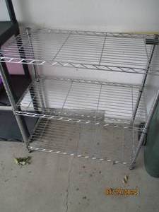 lot 132 image: 3-tier Metal rire rack shelf...