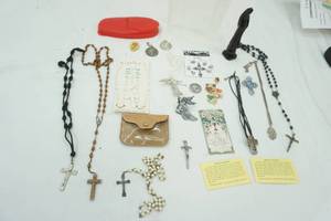 lot 43 image: Tupperware Container with Religious items
