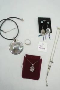 lot 80 image: Variety of 925 Sterling Silver Jewelry