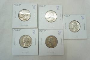 lot 91 image: Coins 1964-P Quarters