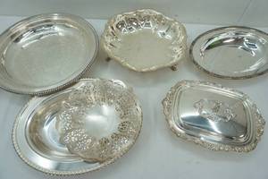 lot 174 image: Silver Plated Serving Bowls